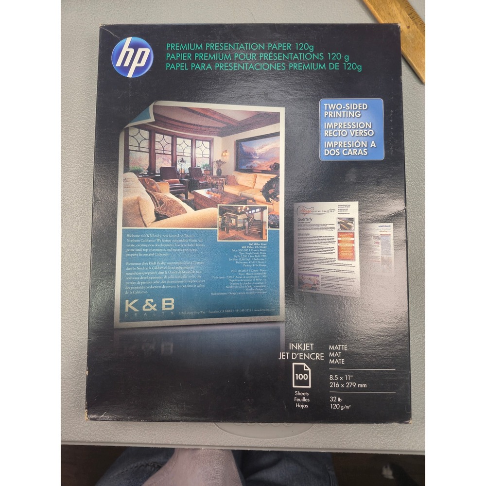 HP Premium Presentation‎ Paper 120g Matte 8.5x11 100 Sheets Q120G D0Z55A Inkjet